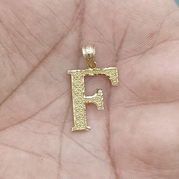 10kReal Gold latter F pendant